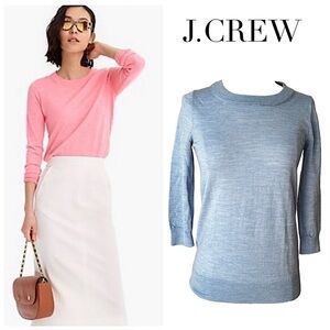 J CREW Wool Tipi Sweater Top in Blue sz. XS